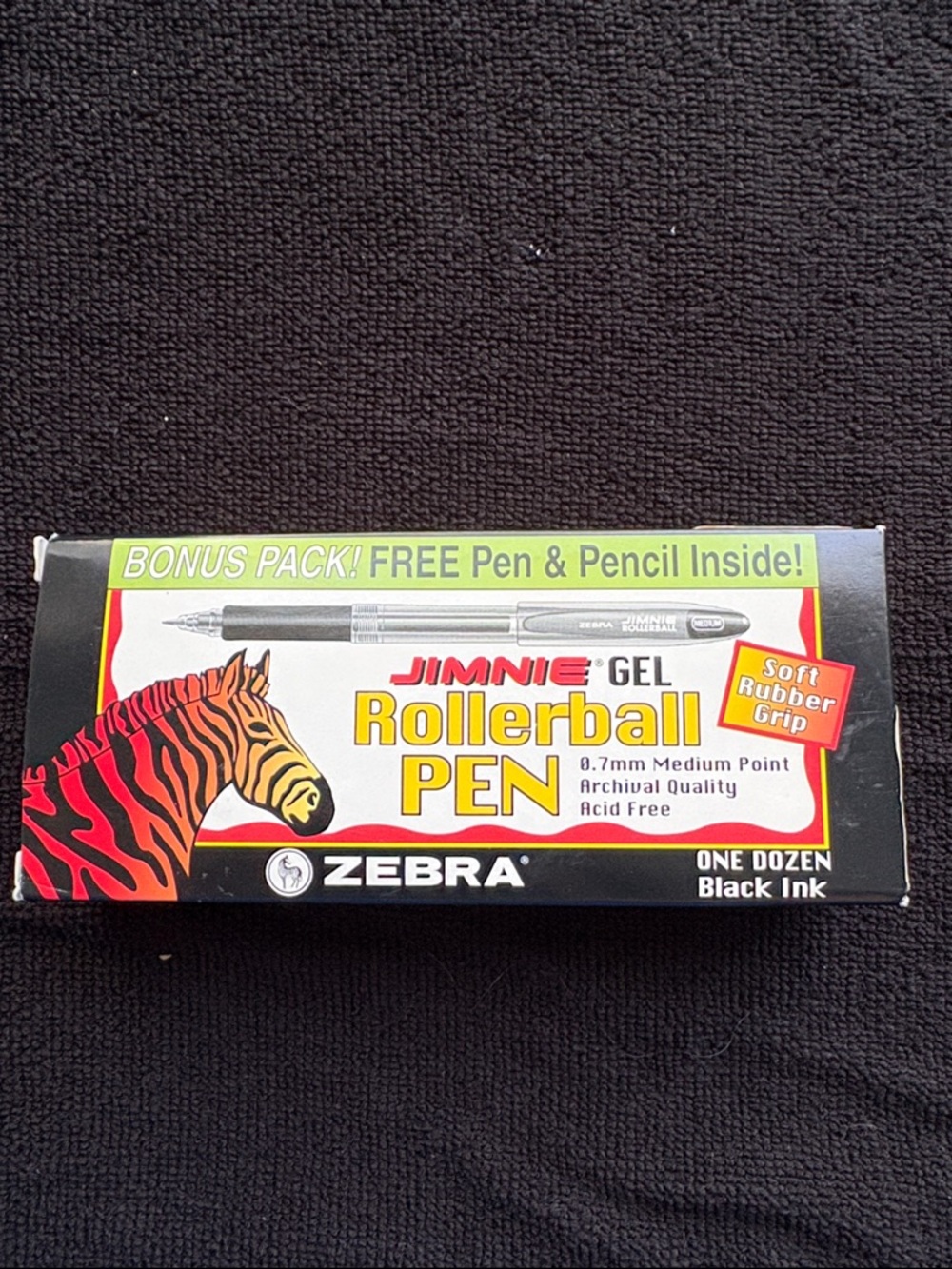 Zebra Jimnie Gel Rollerball Pens 0.7mm Black Ink Dozen Bonus Pack NEW‎
